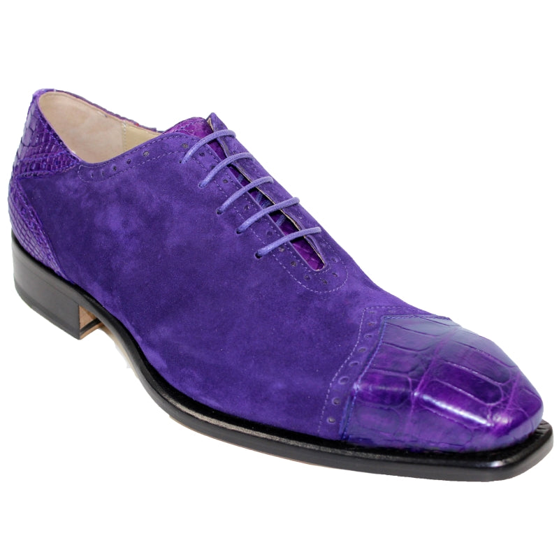 Fennix James Alligator & Suede Sneakers Purple