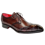 Fennix Jax Calfskin & Alligator Shoes Chocolate