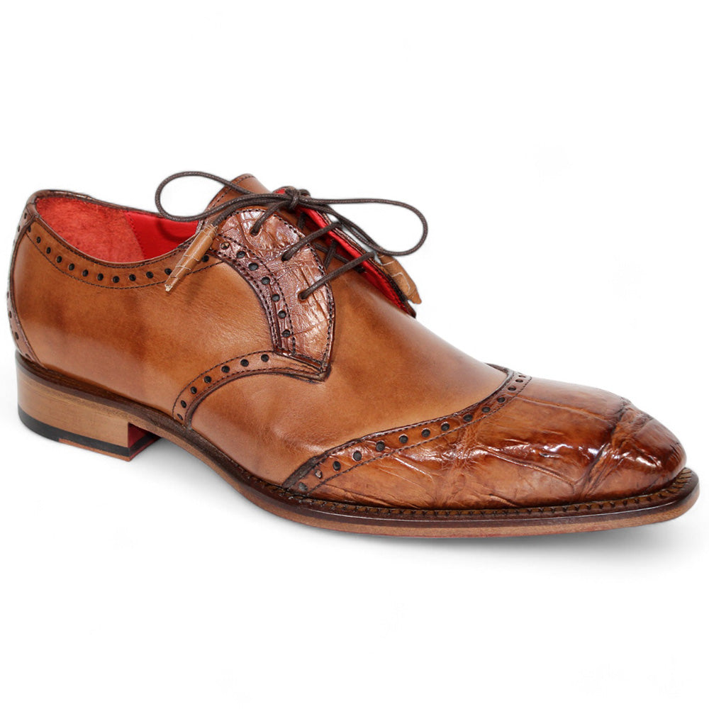Fennix Jax Genuine Alligator / Calfskin Shoes Brandy