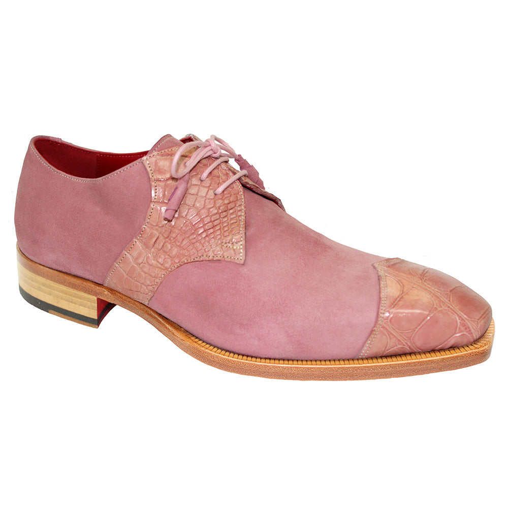 Fennix Landon Alligator & Suede Shoes Pink
