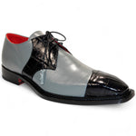 Fennix Landon Genuine Alligator/ Leather Shoes Black/Grey