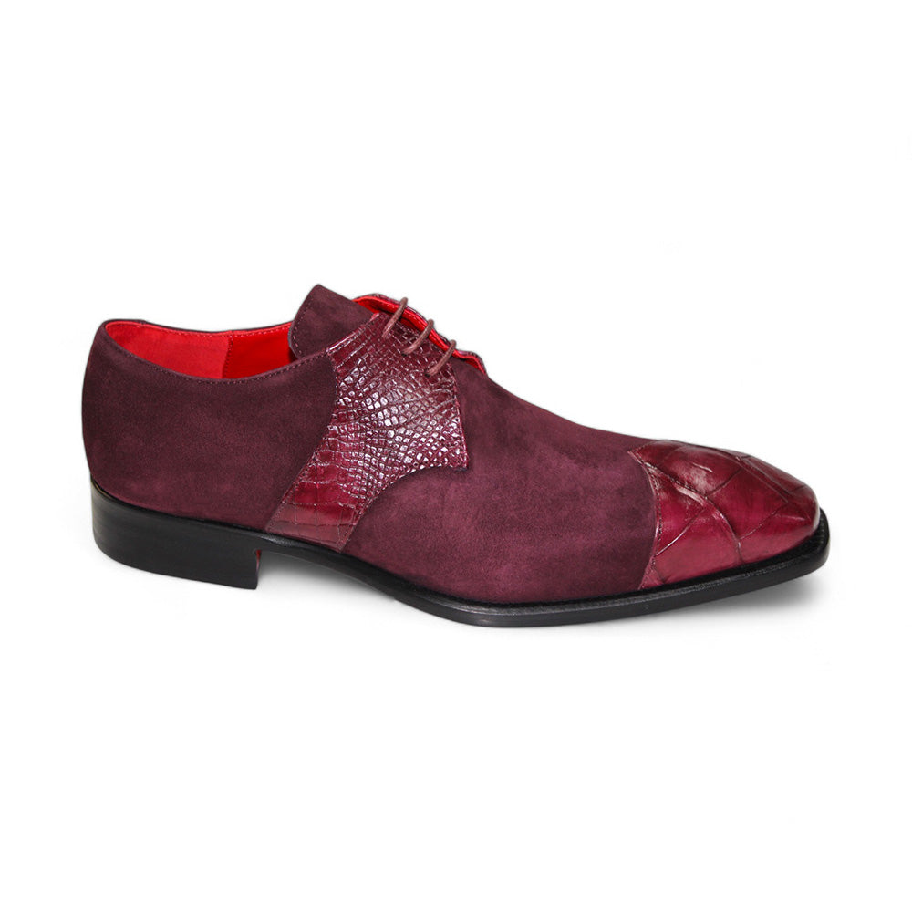 Fennix Landon Genuine Alligator/ Suede Shoes Burgundy