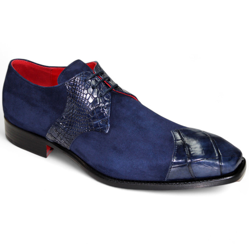 Fennix Landon Genuine Alligator/ Suede Shoes Navy