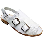 Fennix Leo Alligator / Calfskin Sandals White
