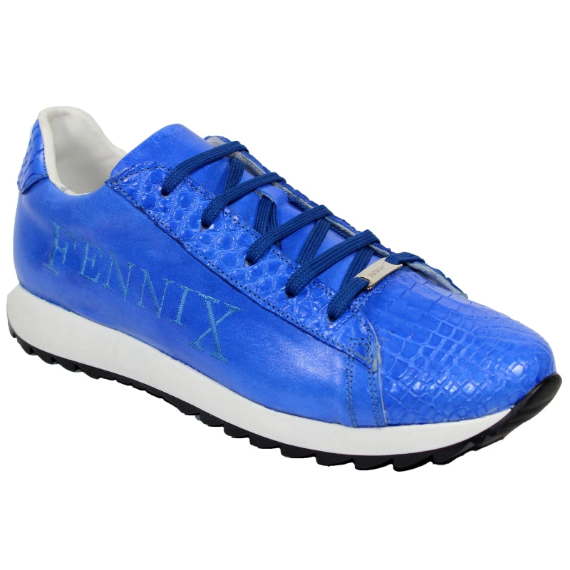 Fennix Mason Alligator & Calf Sneakers Sapphire