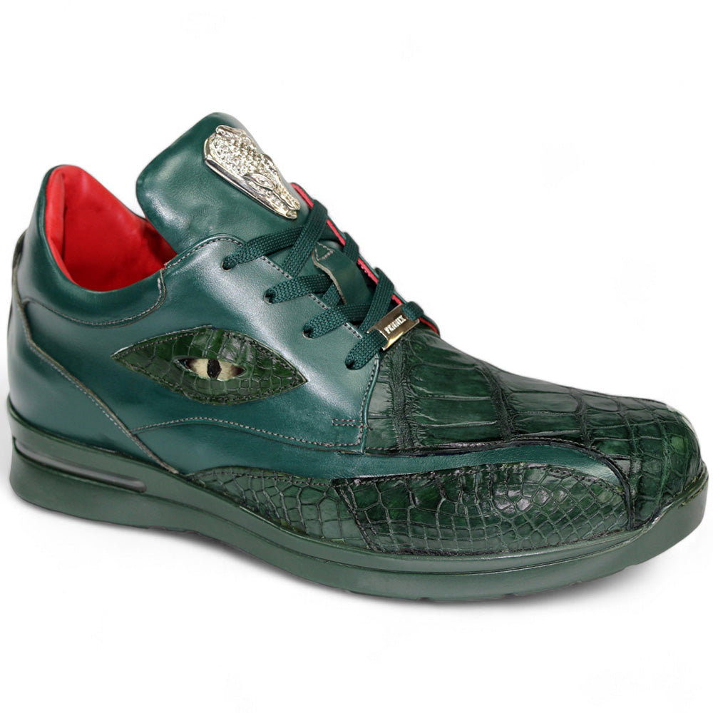 Fennix Mason Genuine Alligator/Leather Sneakers Green