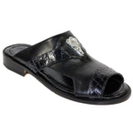 Fennix Monaco Alligator & Calfskin Sandals Black