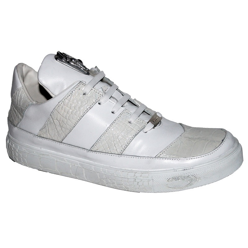 Fennix Noah Alligator and Calfskin Sneakers White