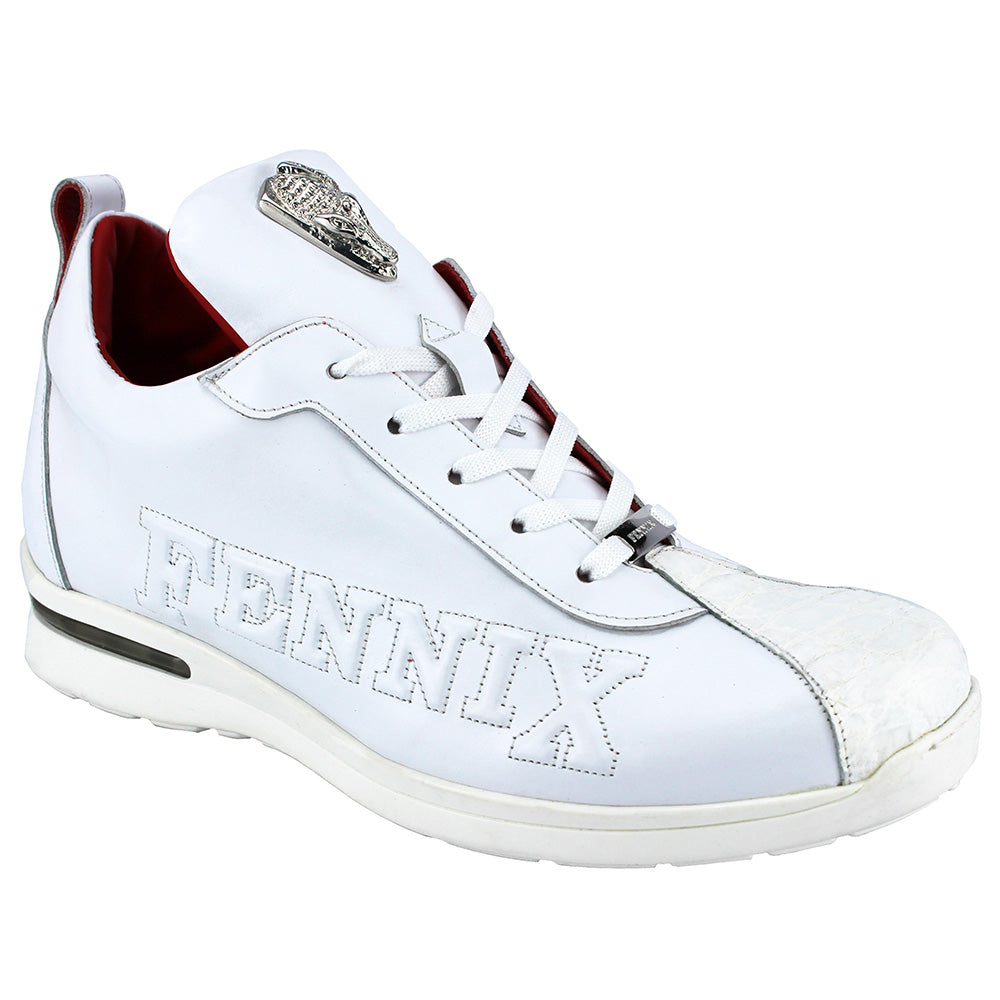 Fennix Roman Alligator / Calfskin Sneakers White