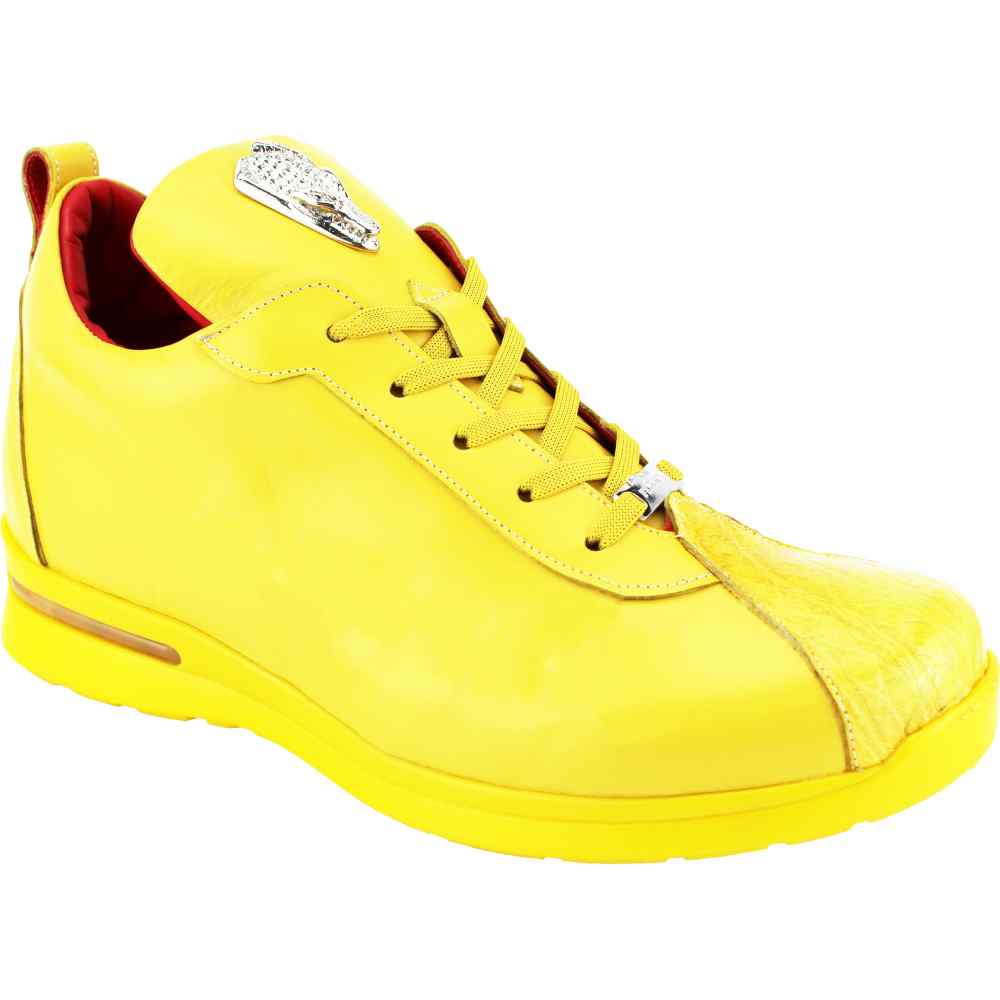 Fennix Roman Genuine Alligator/ Leather Sneakers Yellow