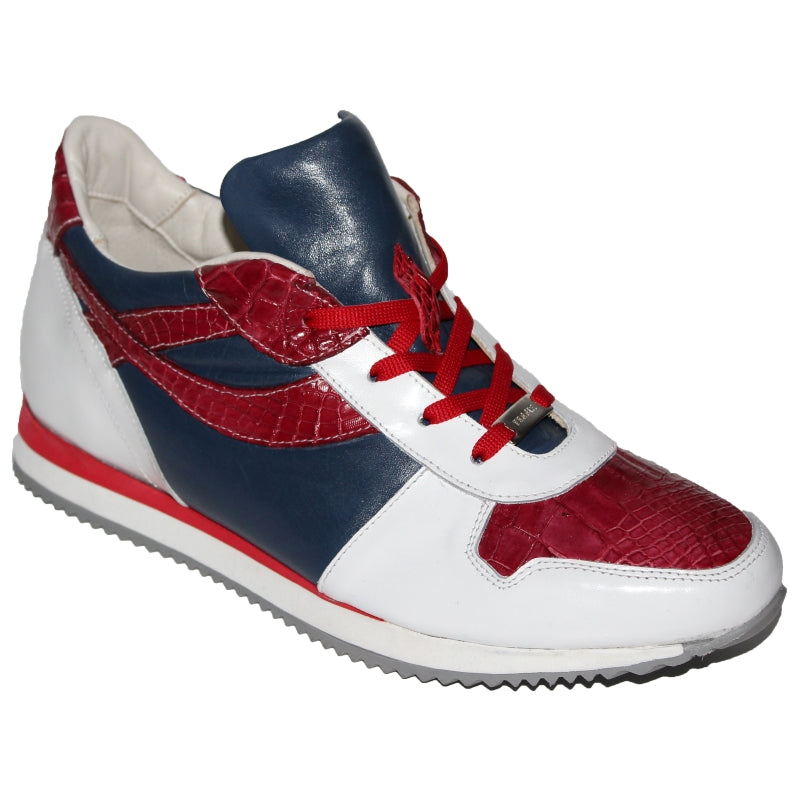 Fennix Noah Alligator & Calf Sneakers Red / White / Navy