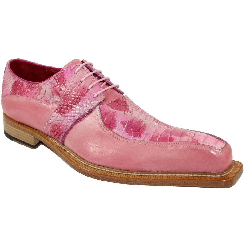 Fennix Theo Alligator & Calfskin Shoes Pink Combo