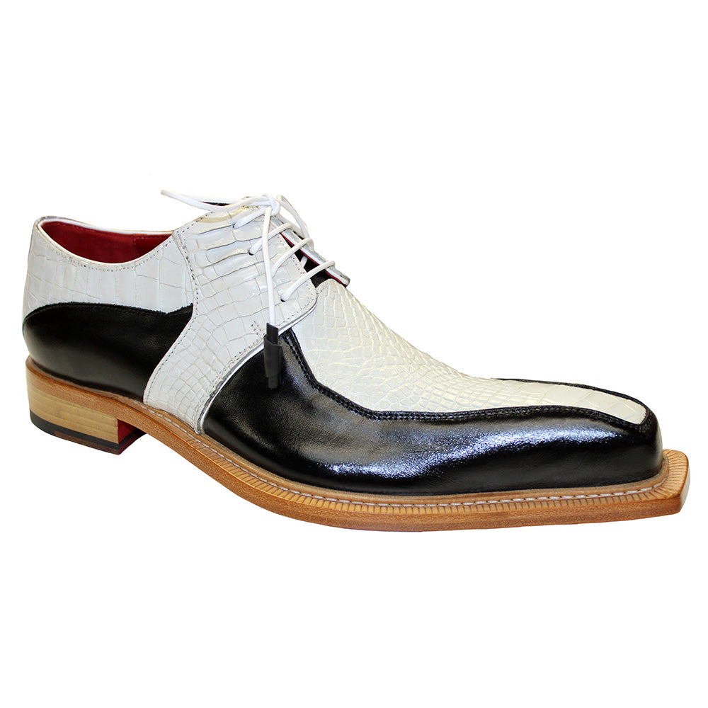 Fennix Theo Calfskin and Alligator Shoes Black / Bone