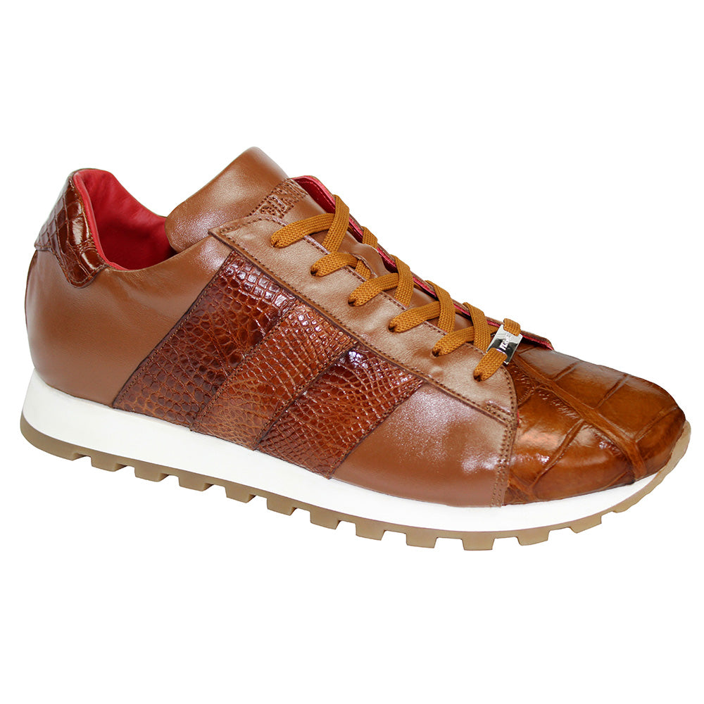 Fennix Toby Alligator & Calfskin Sneakers Brandy