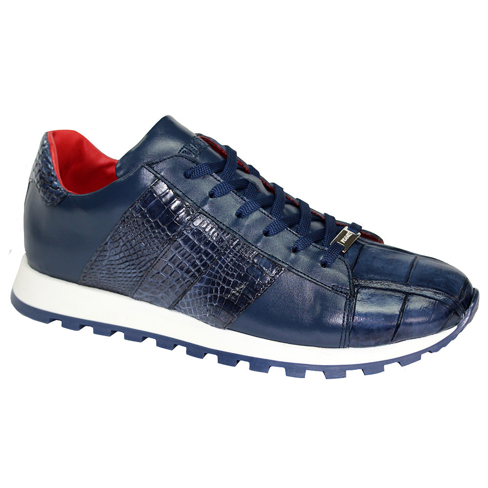Fennix Toby Alligator & Calfskin Sneakers Navy