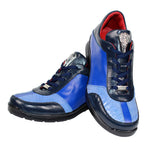 Fennix Tommy Calfskin / Genuine Alligator Sneakers Navy / Royal / Light Blue