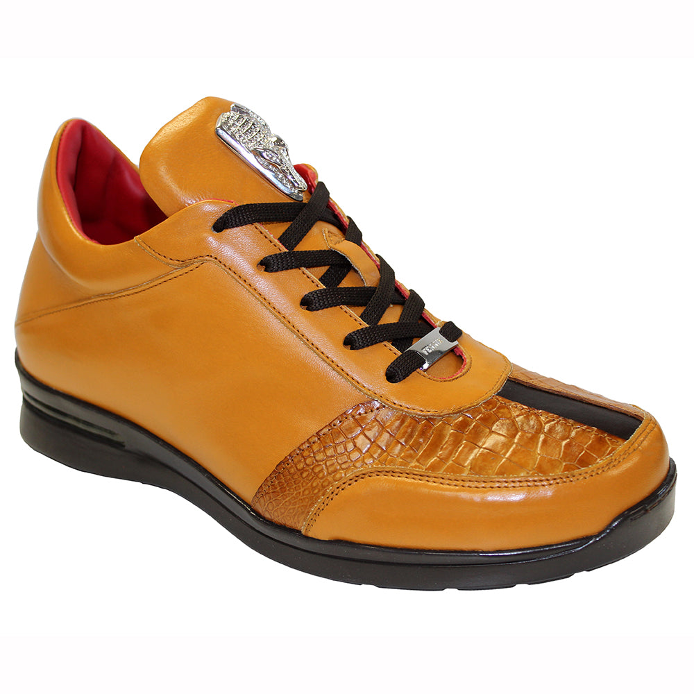 Fennix Tommy Leather & Alligator Sneakers Cognac / Brown