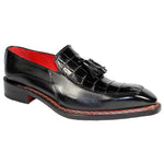 Fennix Trevor Alligator & Calfskin Tassel Loafers Black