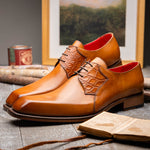 Fennix Tristan Calfskin / Genuine Alligator Shoes Cognac