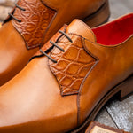 Fennix Tristan Calfskin / Genuine Alligator Shoes Cognac