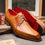 Fennix Tristan Calfskin / Genuine Alligator Shoes Cognac