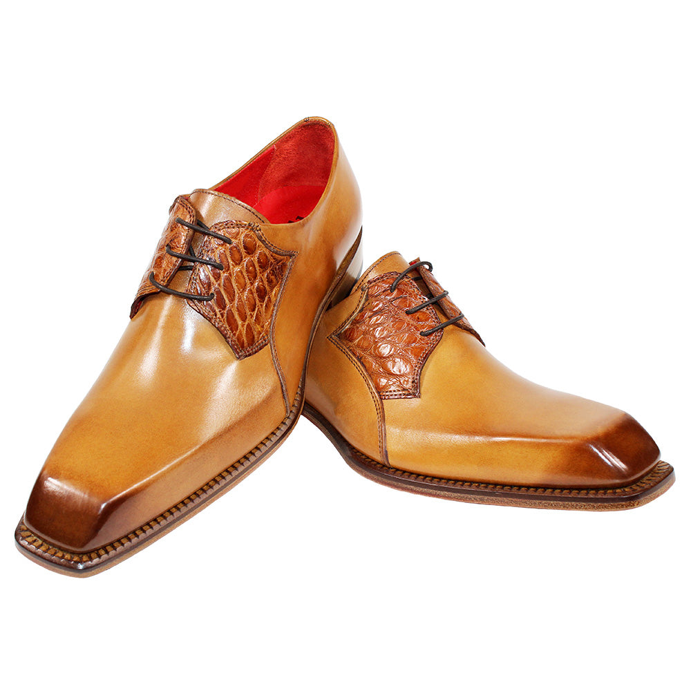 Fennix Tristan Calfskin / Genuine Alligator Shoes Cognac