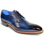 Fennix Tyler Calf and Alligator Lace-up Shoes Navy