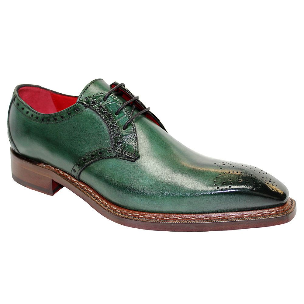 Fennix Tyler Calfskin & Alligator Medallion Toe Green