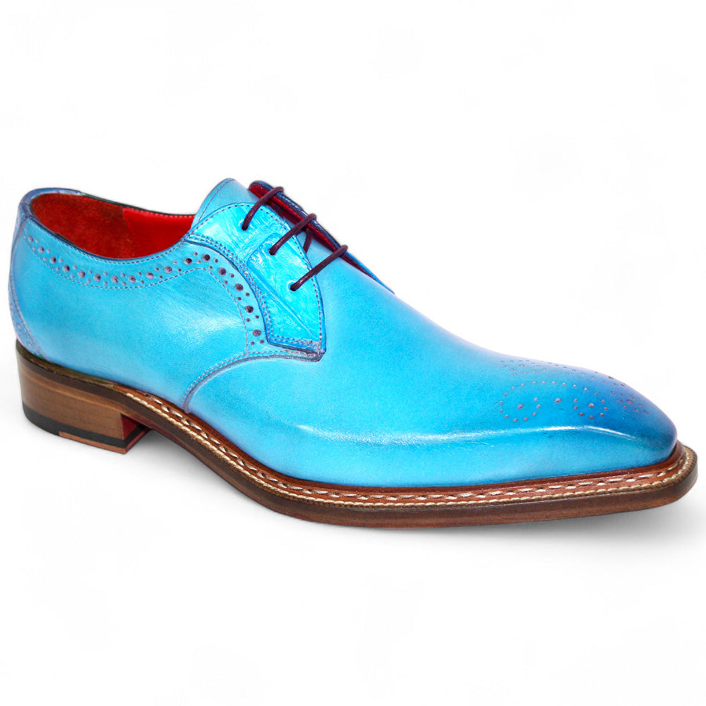 Fennix Tyler Calfskin / Genuine Alligator Shoes Turquoise