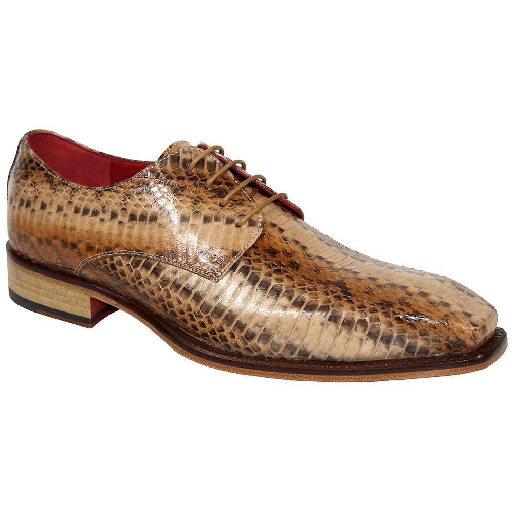 Fennix Zachary Genuine Snakeskin Shoes Cognac Multi