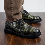 View product image 6: Marco Di Milano Ferrara Caiman Crocodile Derby Dark Green