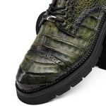View product image 4: Marco Di Milano Ferrara Caiman Crocodile Derby Dark Green