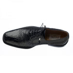 Ferrini 203 / 528 Alligator & Ostrich Quill Cap Toe Shoes Black