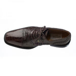 Ferrini 203 / 528 Alligator & Ostrich Quill Cap Toe Shoes Chocolate