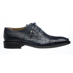 Ferrini 203 / 528 Alligator & Ostrich Quill Cap Toe Shoes Navy
