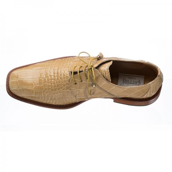 Ferrini 205 / 528 Alligator Derby Shoes Beige