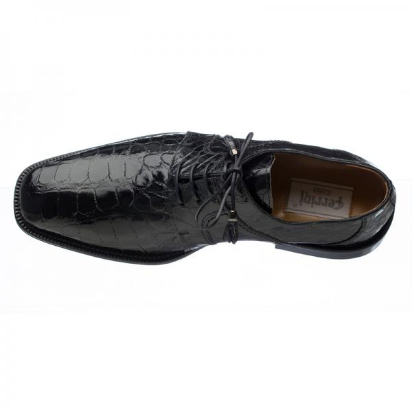 Ferrini 205 / 528 Alligator Derby Shoes Black