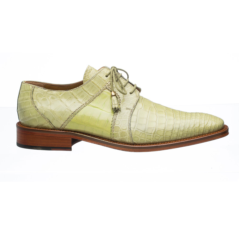 Ferrini 205 / 528 Alligator Derby Shoes Peridot