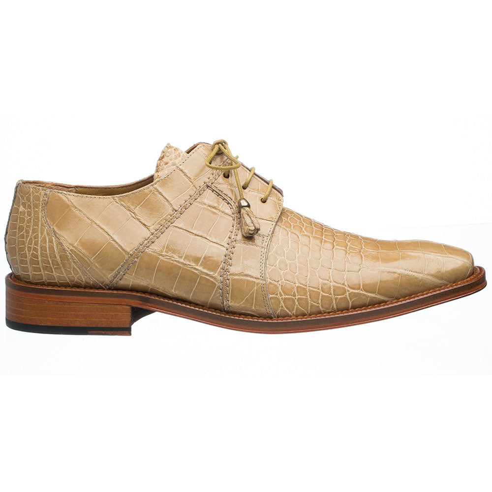 Ferrini 205 Belly Alligator Plain Toe Shoes Beige