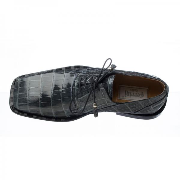 Ferrini 208 Alligator Square Toe Shoes Gray