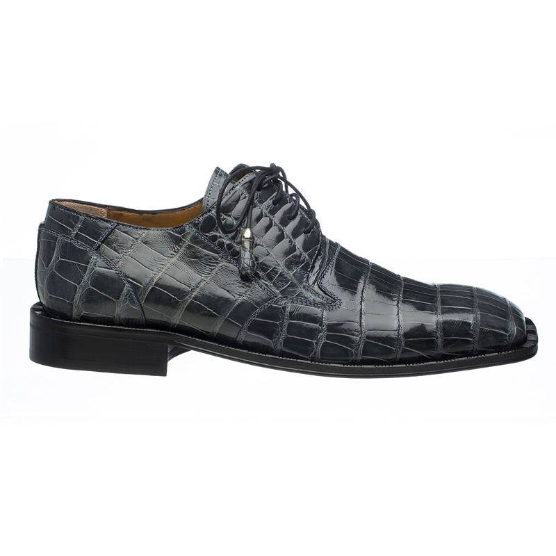 Ferrini 208 Alligator Square Toe Shoes Gray