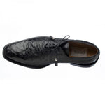 Ferrini 214M Ostrich Quill Lace Up Shoes Black