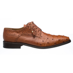Ferrini 214M Ostrich Quill Lace Up Shoes Brandy