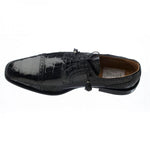 Ferrini Alligator Cap Toe Dress Shoes Black
