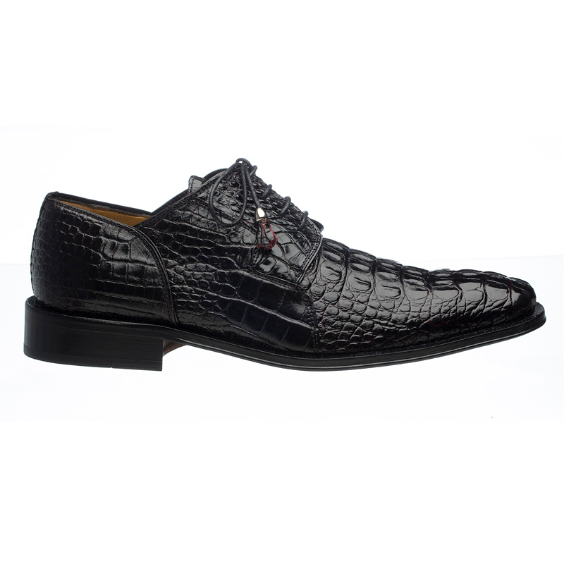 Ferrini 226 Hornback Alligator Derby Shoes Black Cherry