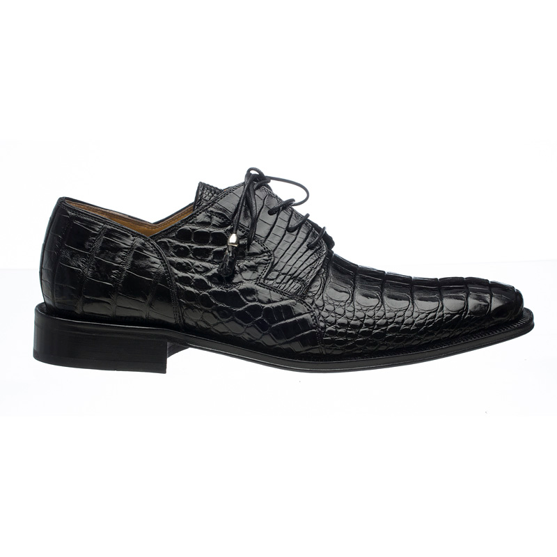 Ferrini 226 Hornback Alligator Derby Shoes Black