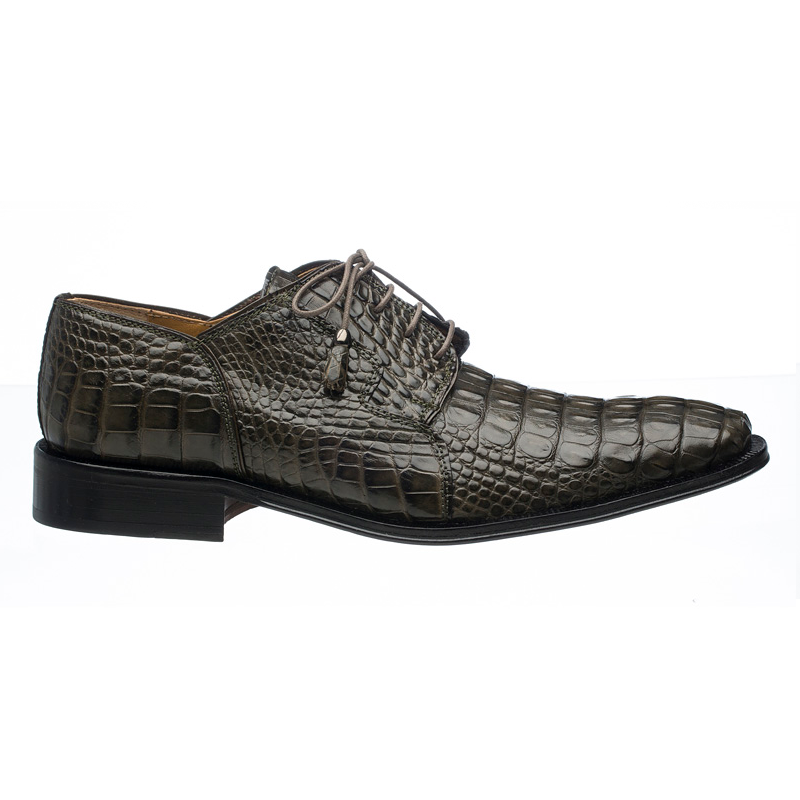 Ferrini 226 Hornback Alligator Derby Shoes Elephant (Gray)