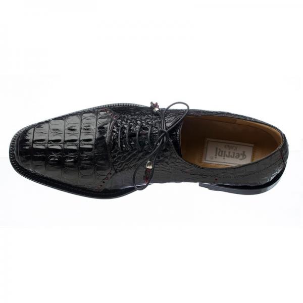 Ferrini 227 Hornback Alligator Oxfords Black Cherry