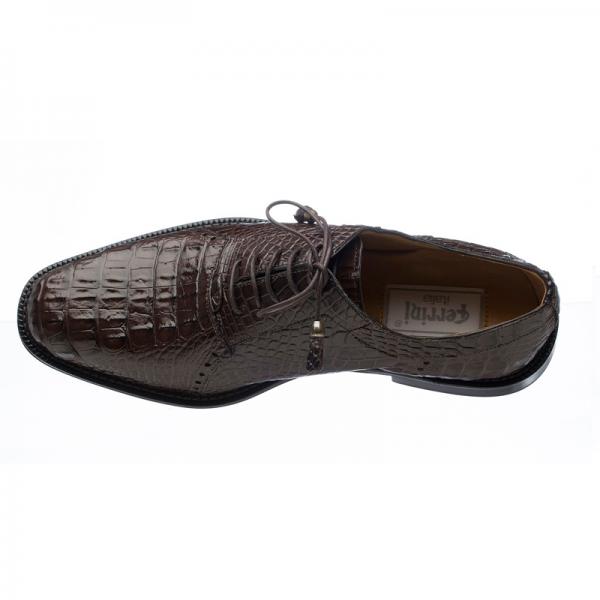Ferrini 227 Hornback Alligator Oxfords Chocolate