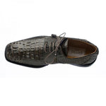 Ferrini 228 Hornback Alligator Square Toe Derby Shoes Dark Gray